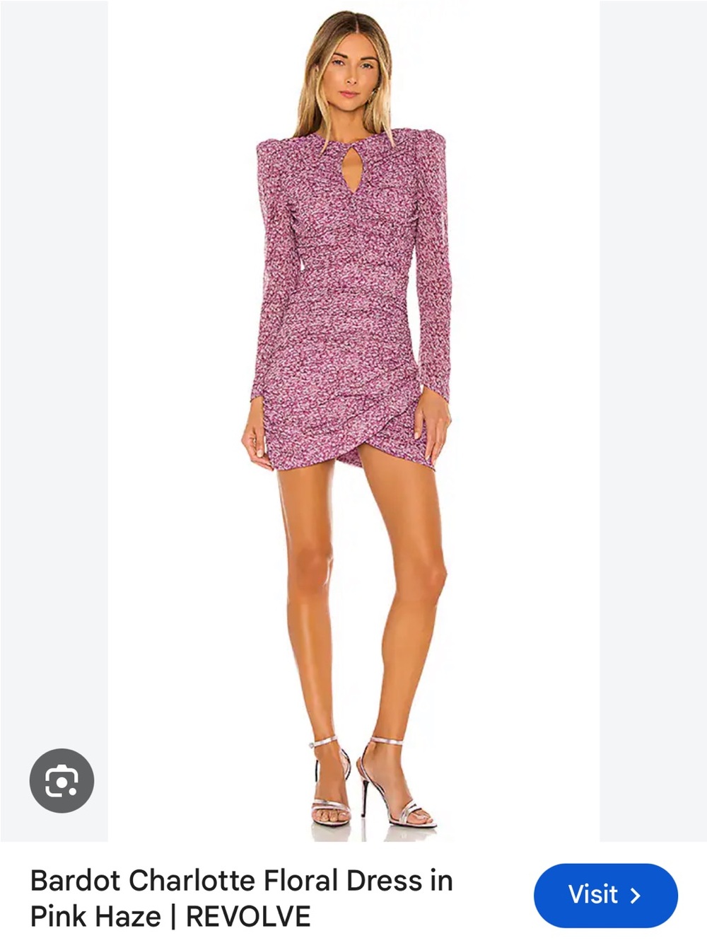 Bardot Charlotte Long-Sleeve Mini Dress in Pink Haze